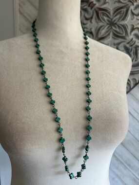 TURQUOISE HOWLITE CROSS Bead gemstone w/silver links 8mm cross gemstone beads